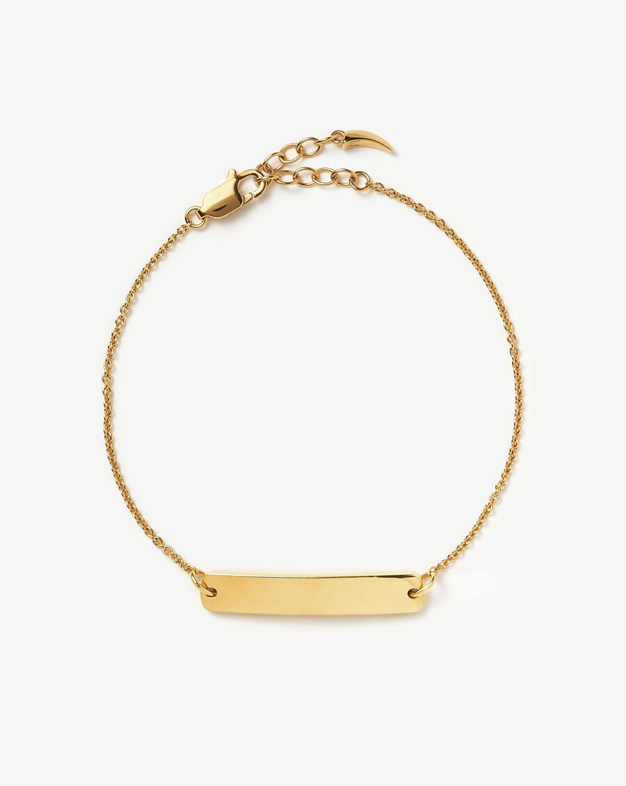 gravierbares stabkettenarmband – 18 karat gold vermeil