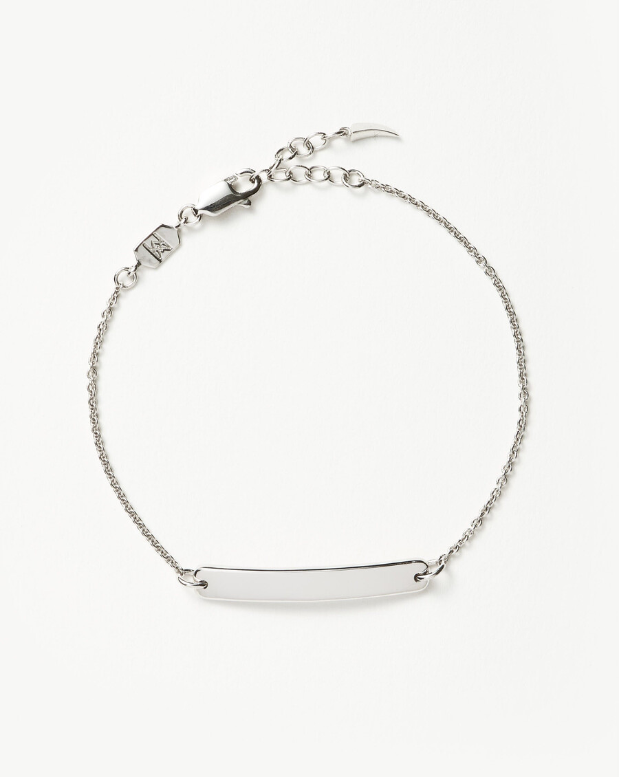 gravierbares stabkettenarmband – silber