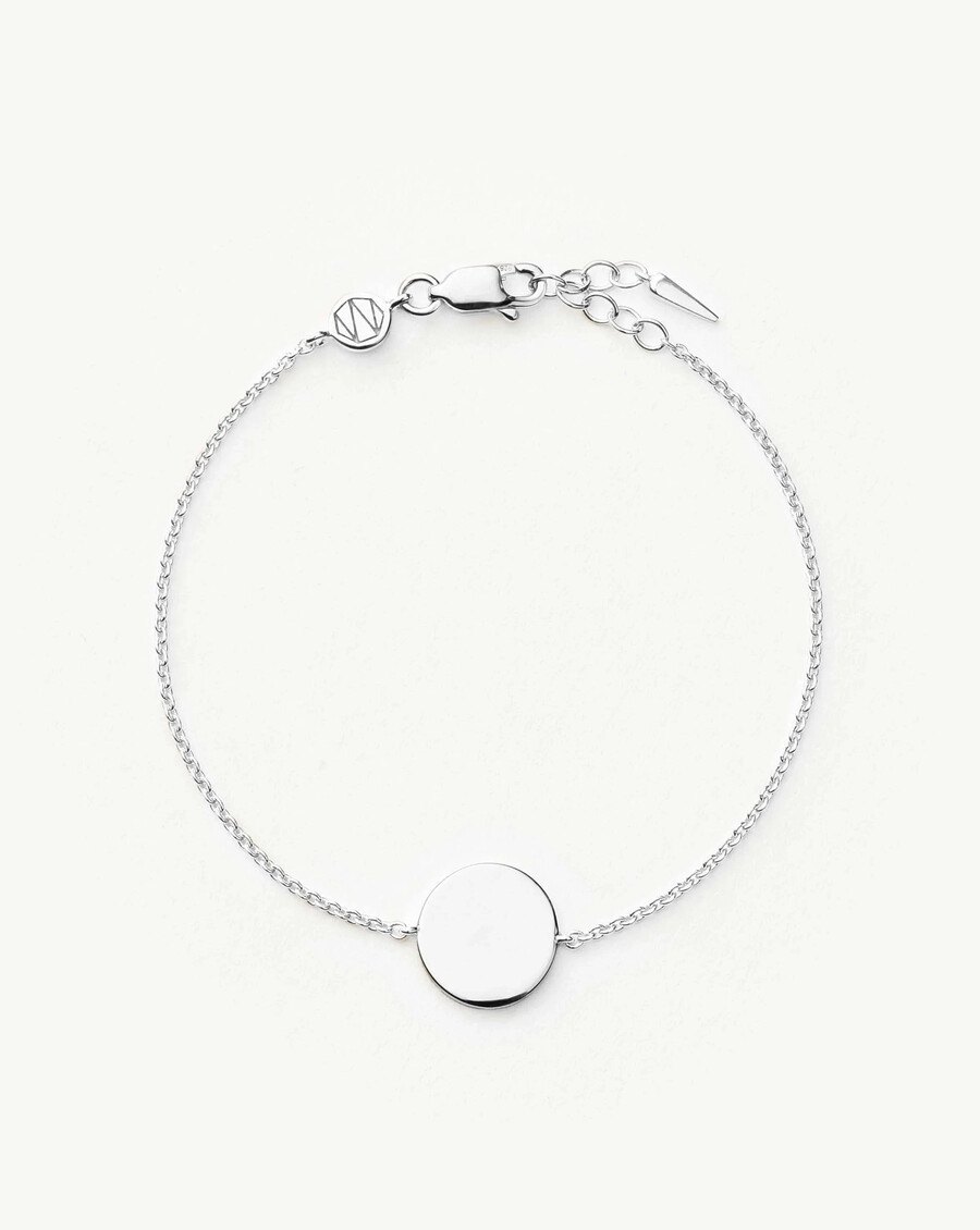 gravierbares rundes armband – silber