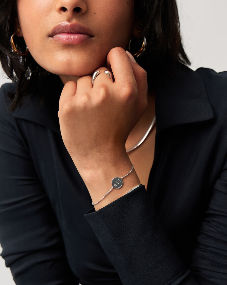 gravierbares rundes armband – silber