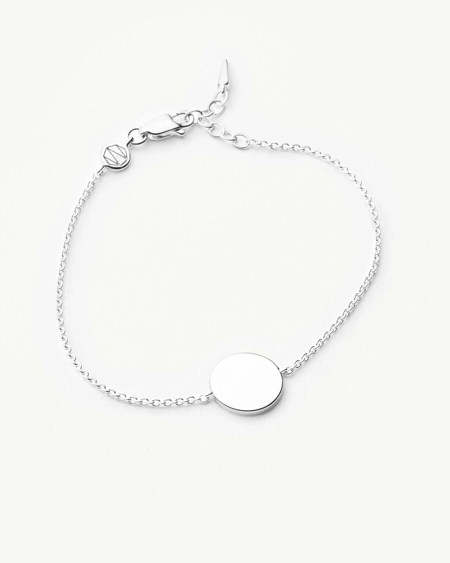 gravierbares rundes armband – silber