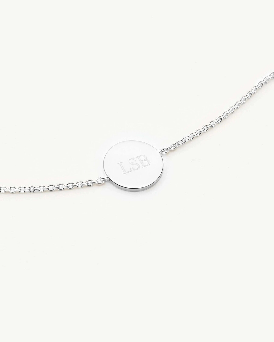 gravierbares rundes armband – silber