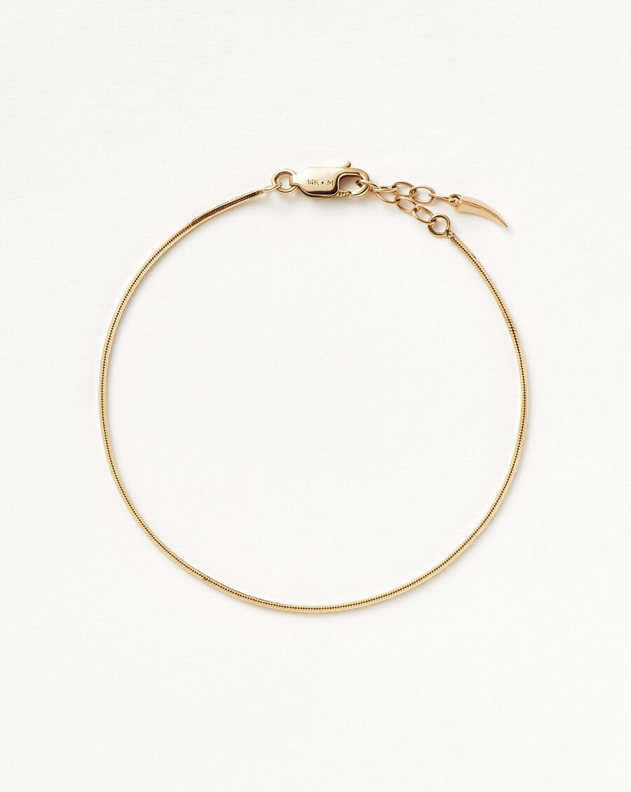 feines quadratisches schlangenkettenarmband – gold