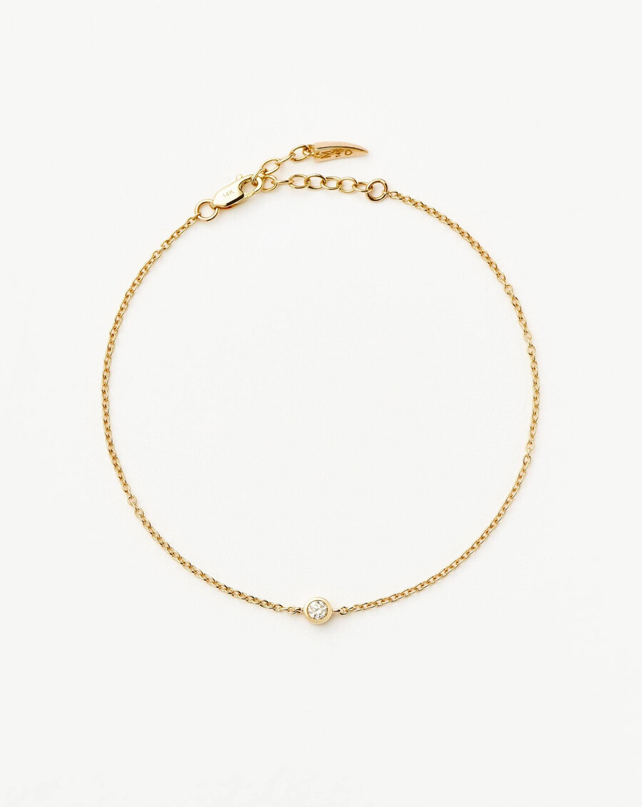 solitärarmband aus 14-karätigem massivgold mit diamanten