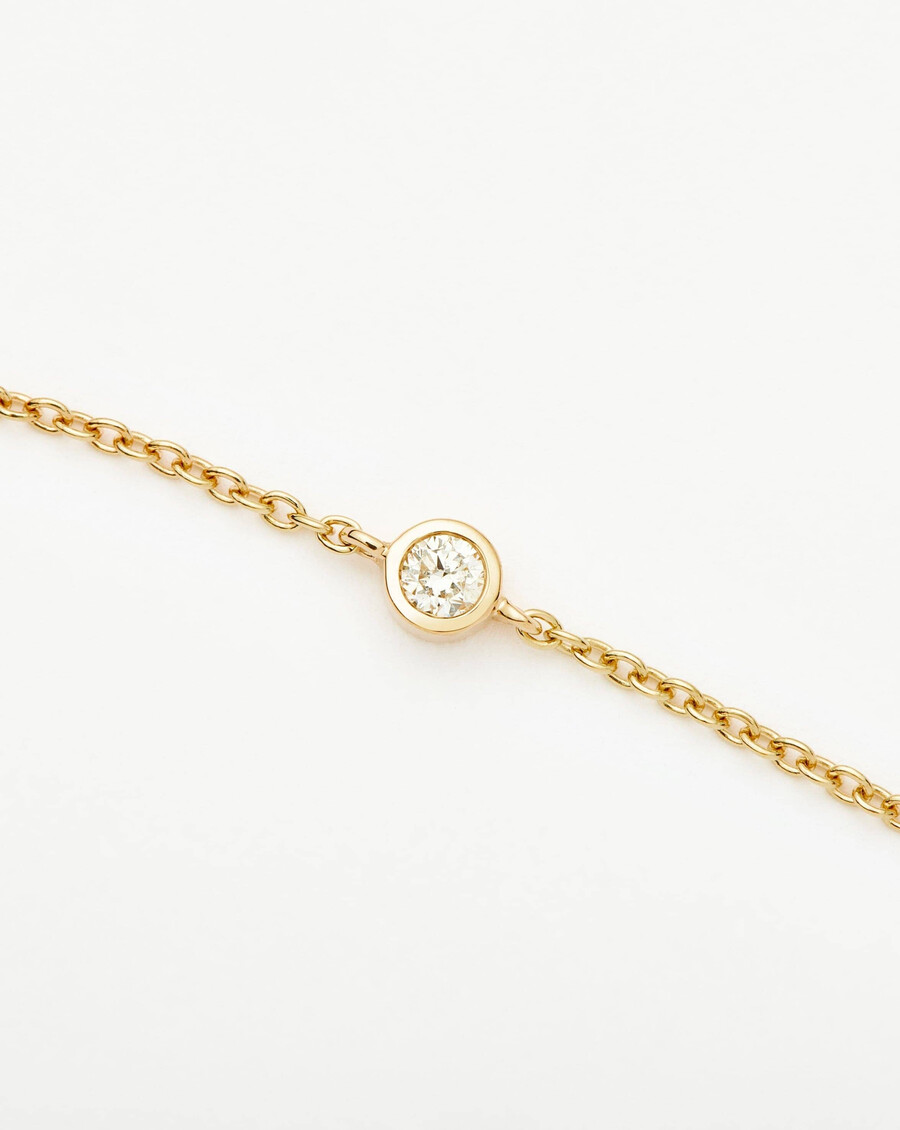 solitärarmband aus 14-karätigem massivgold mit diamanten