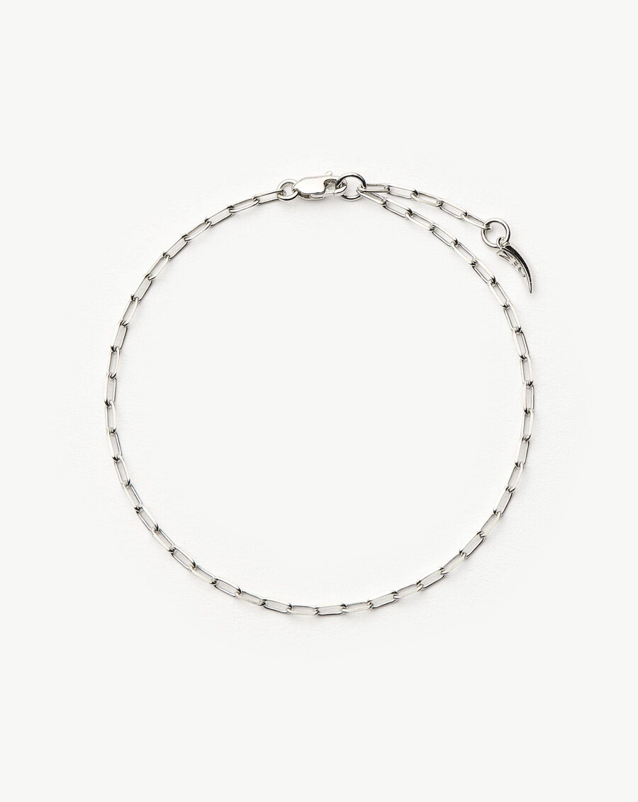 klassisches armband aus 14-karätigem weißgold mit büroklammerkette