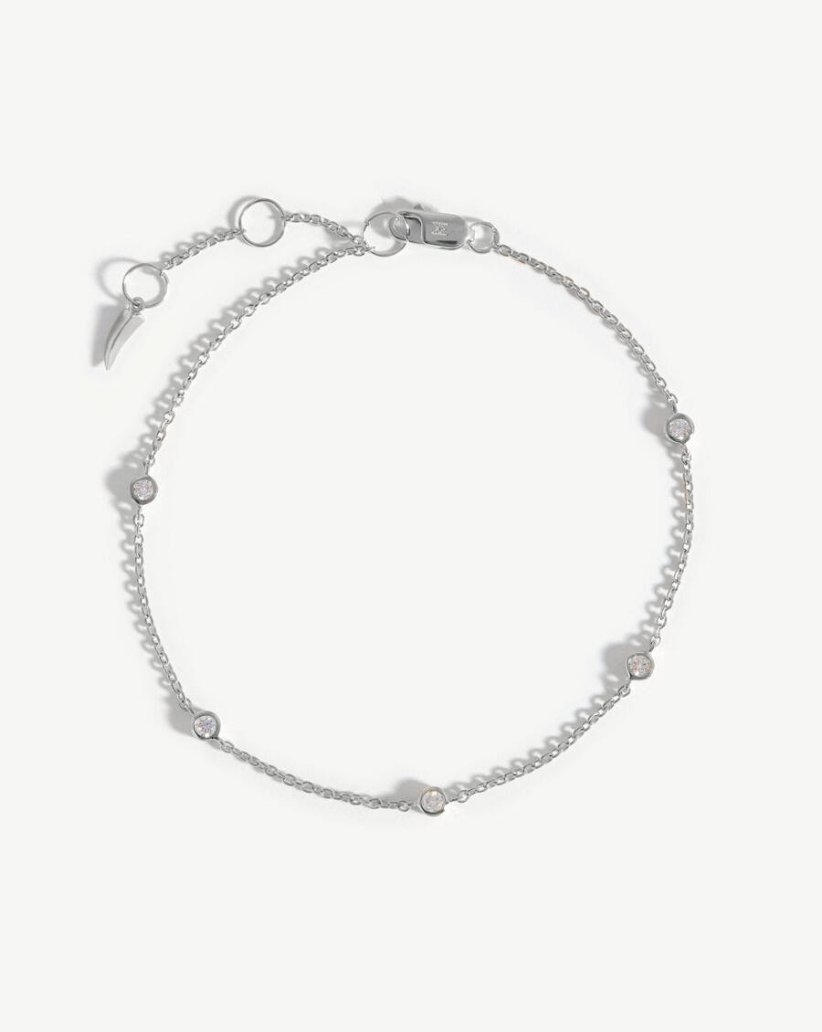 armband aus 14-karätigem weißgold mit schwebenden diamanten