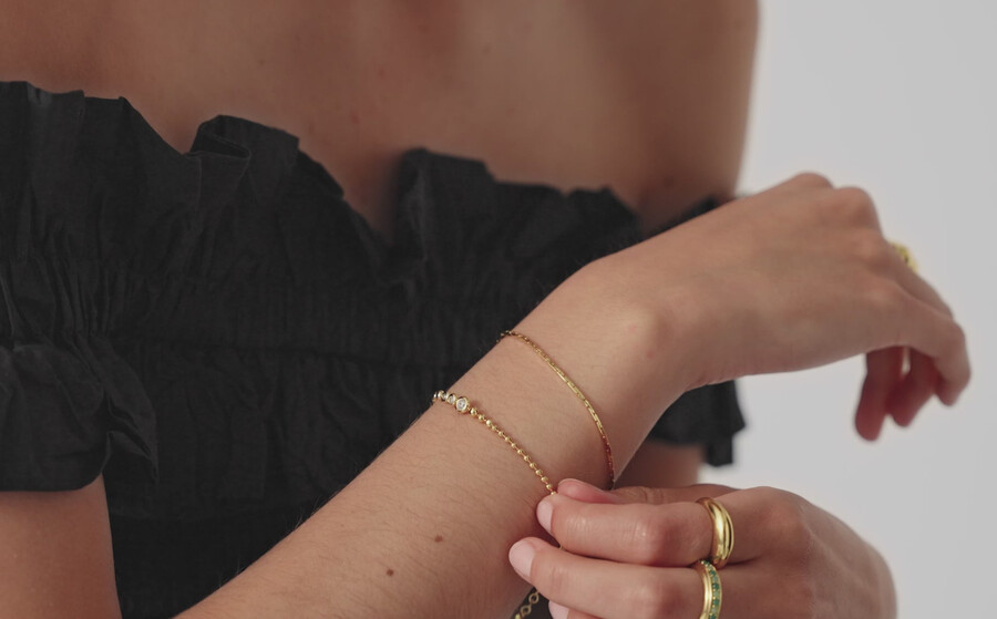 steinperlenarmband – gold