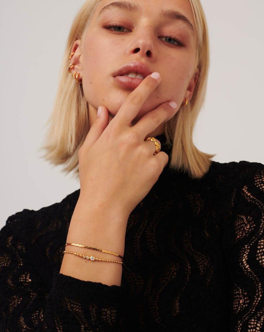 steinperlenarmband – gold
