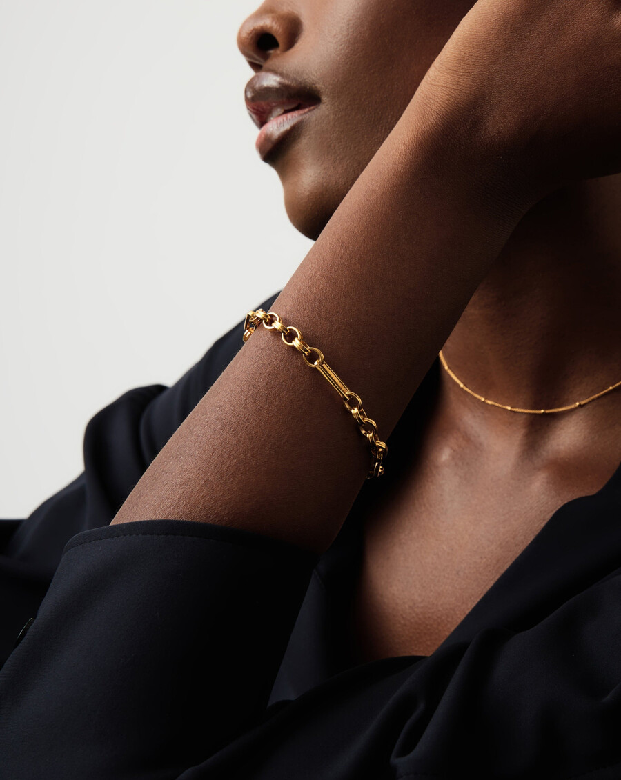 axiom kettenarmband - 18 karat vergoldet