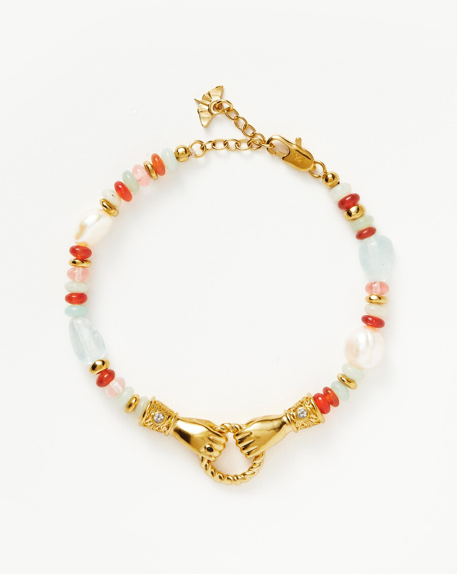 harris reed „in good hands perlenarmband mit edelsteinen – goldmehrfarbig