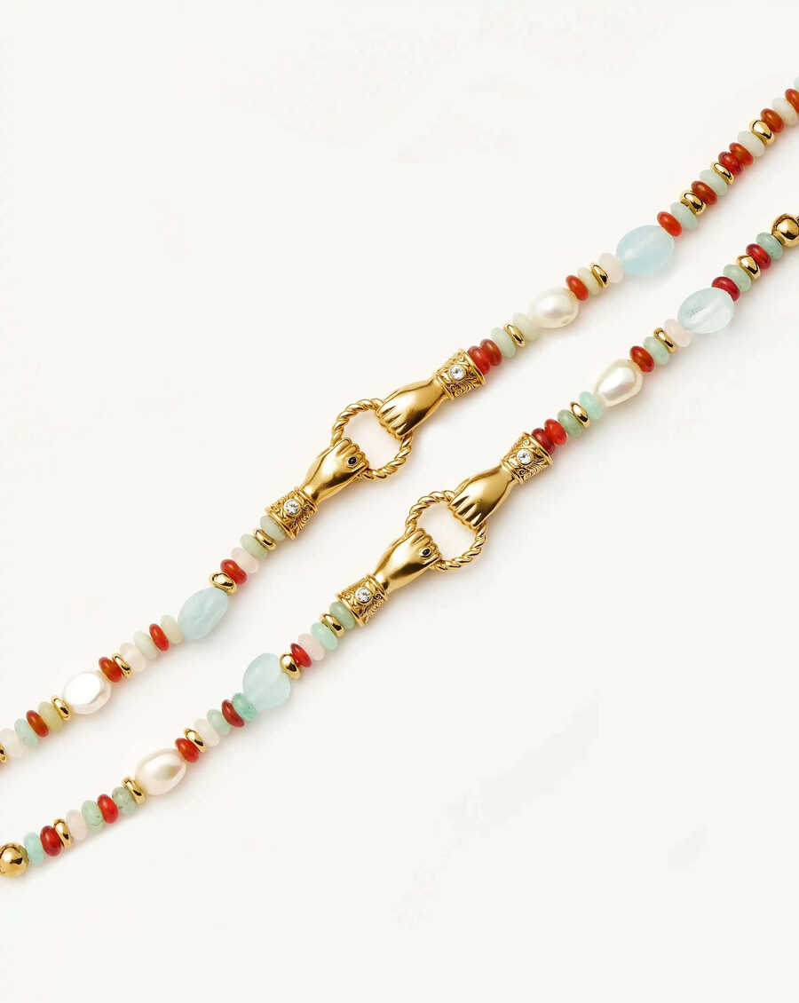 harris reed „in good hands perlenarmband mit edelsteinen – goldmehrfarbig