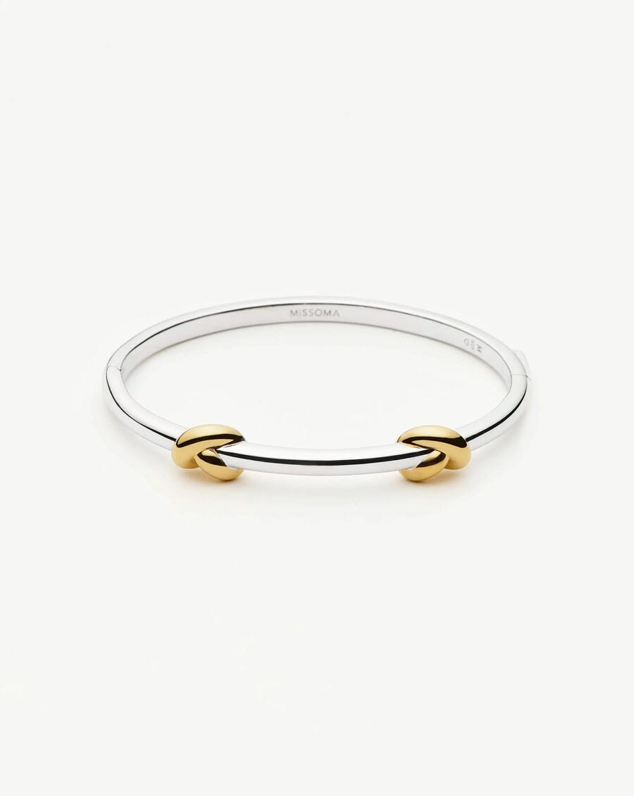 lucy williams armreif mit knotenverschluss – gold silber