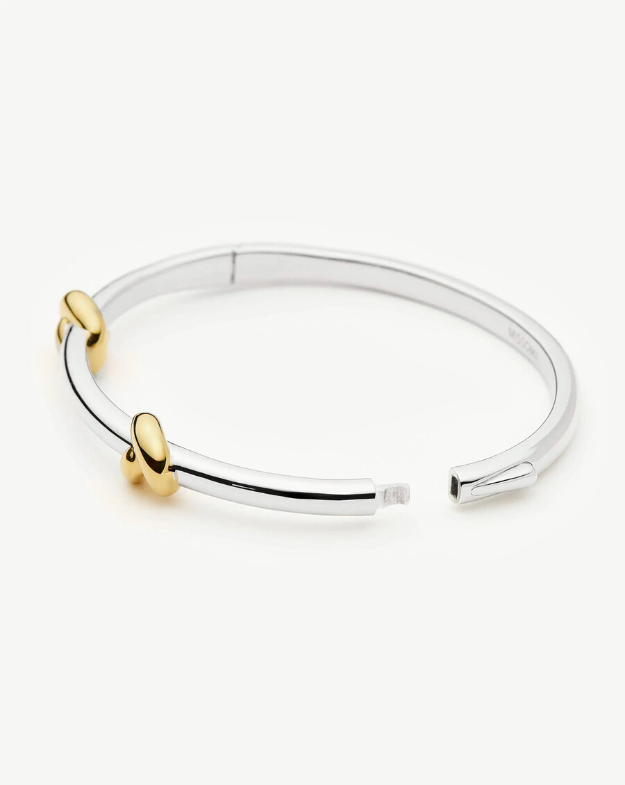lucy williams armreif mit knotenverschluss – gold silber