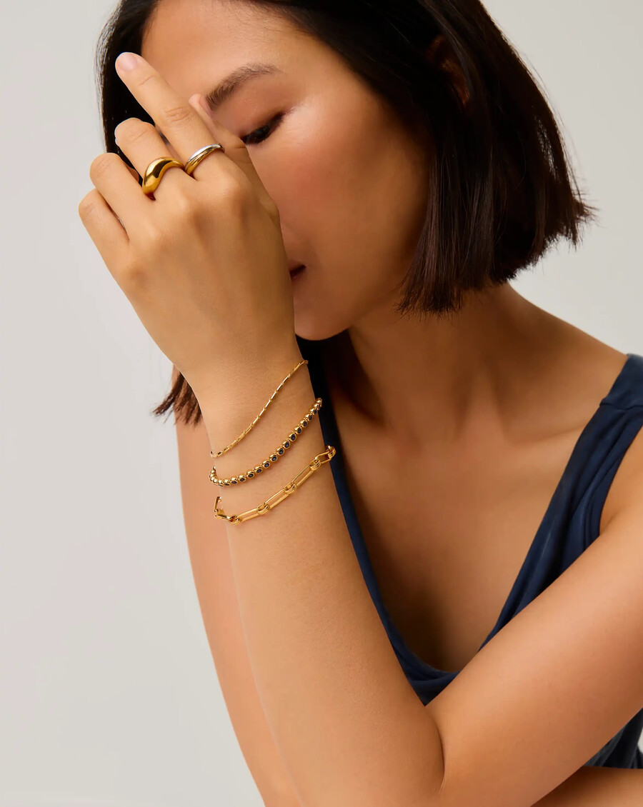 lucy williams horizon link chain armband - 18 karat gold vermeil