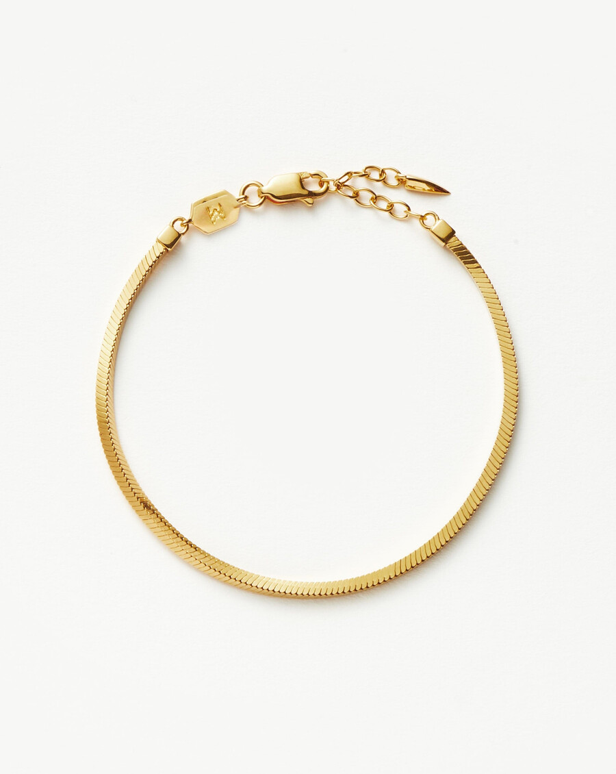 lucy williams armband mit quadratischer schlangenkette – gold