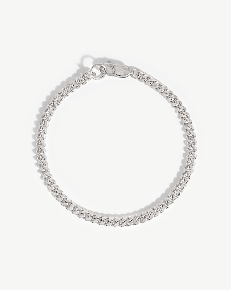 rundes panzerkettenarmband aus silber