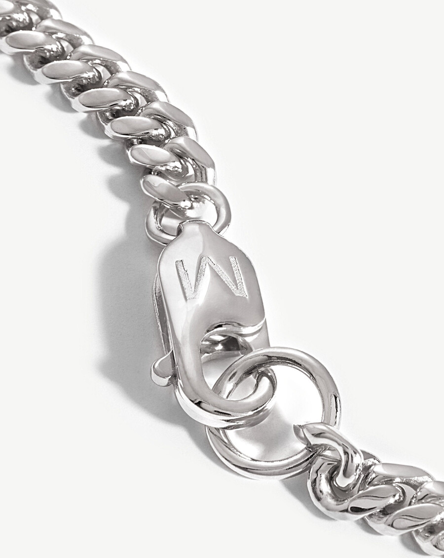 rundes panzerkettenarmband aus silber
