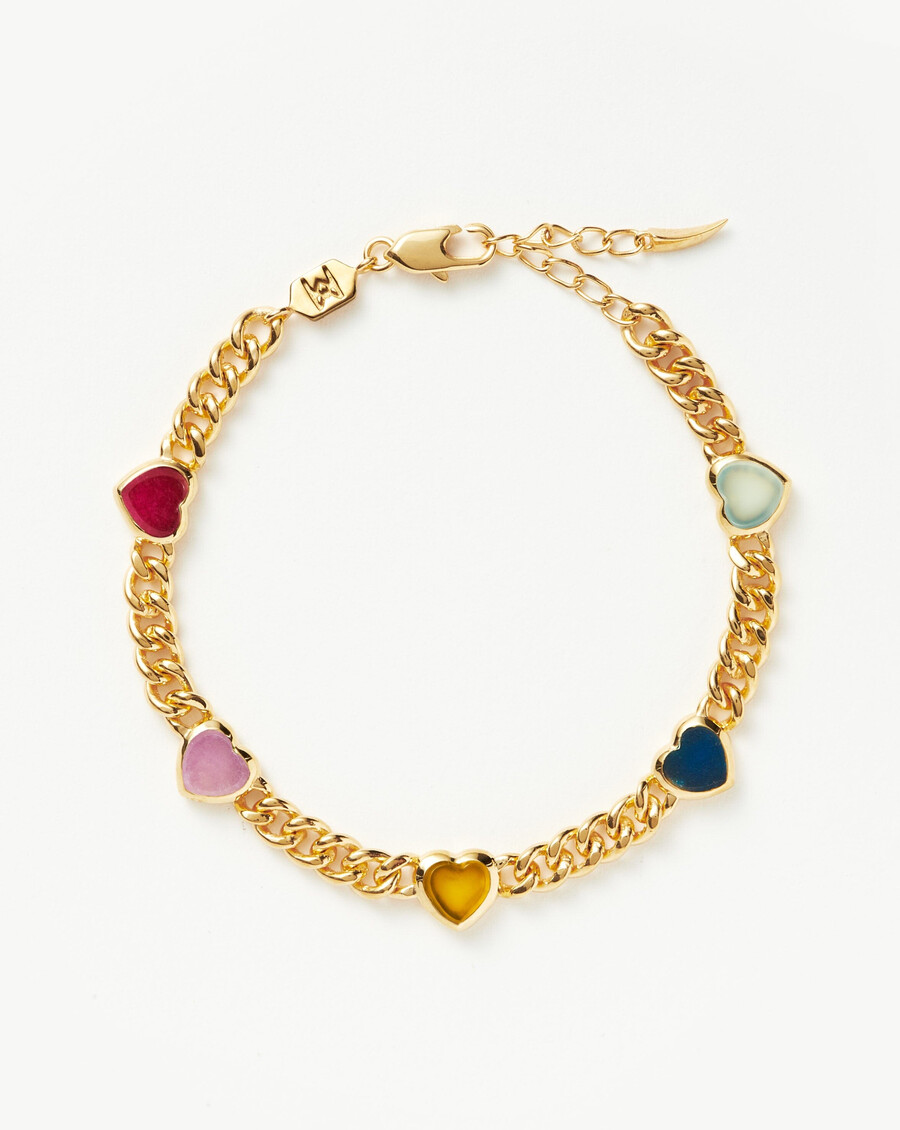 armband mit jelly-herz-edelsteinanhänger