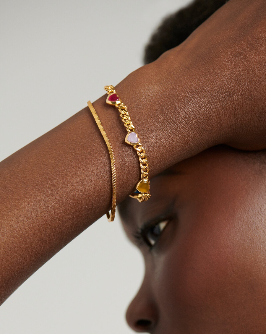armband mit jelly-herz-edelsteinanhänger