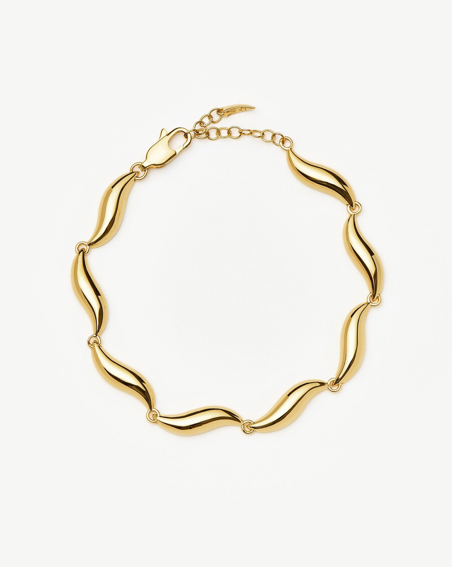 savi signature link chain armband - gold