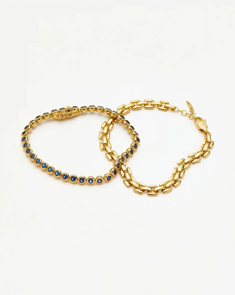 tennis- und büroklammer-armband-set – goldblau
