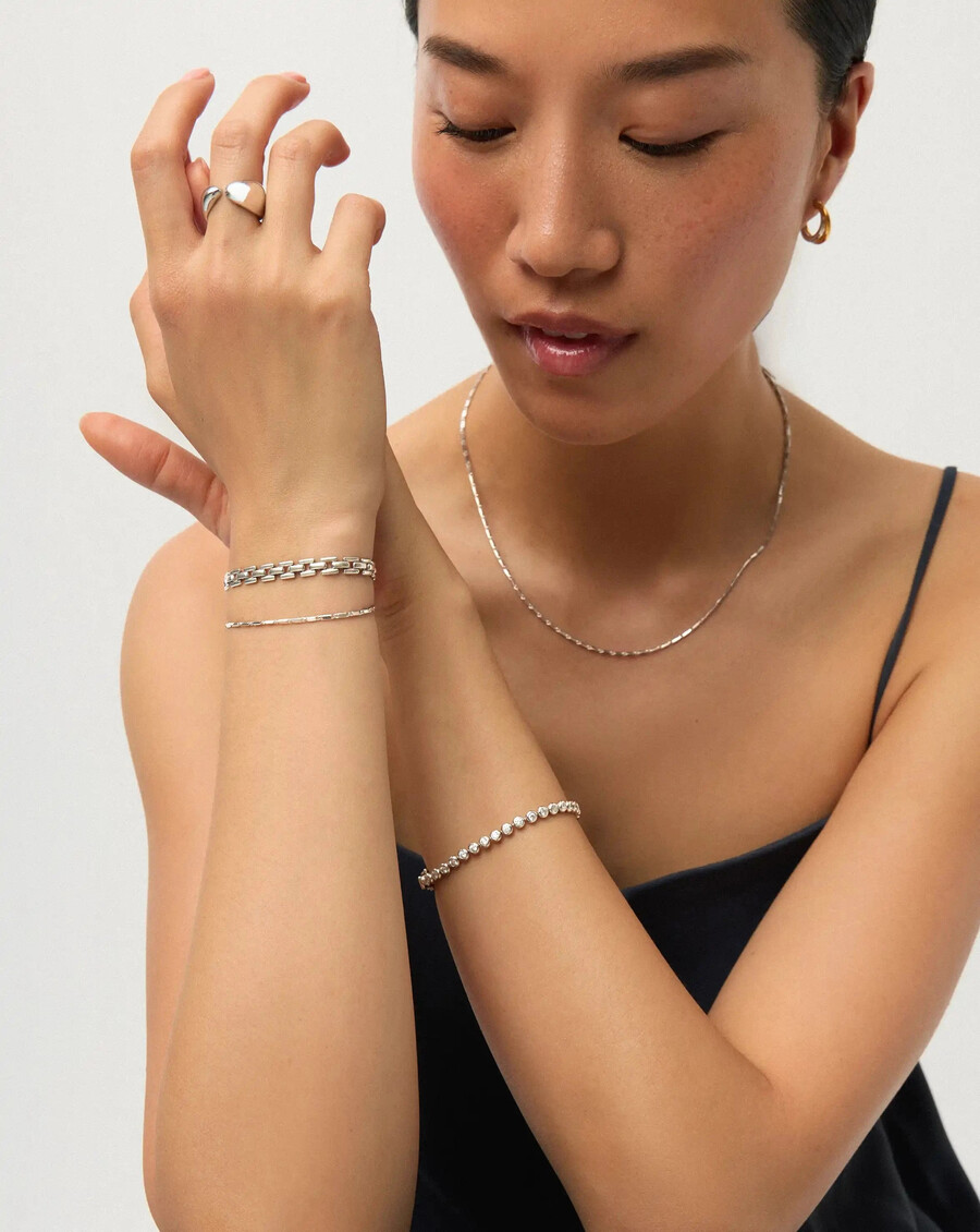 lucy williams horizon zeitmesser armband-set – silber