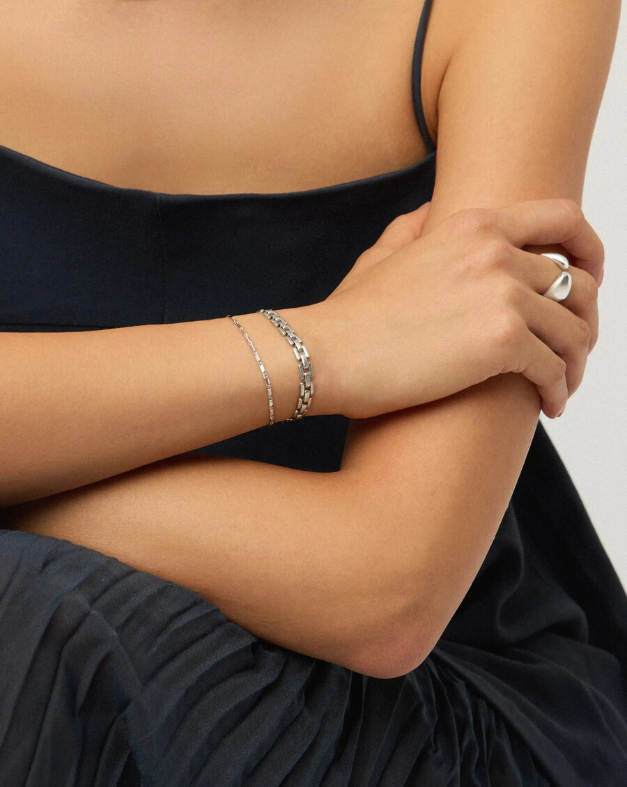 lucy williams horizon zeitmesser armband-set – silber