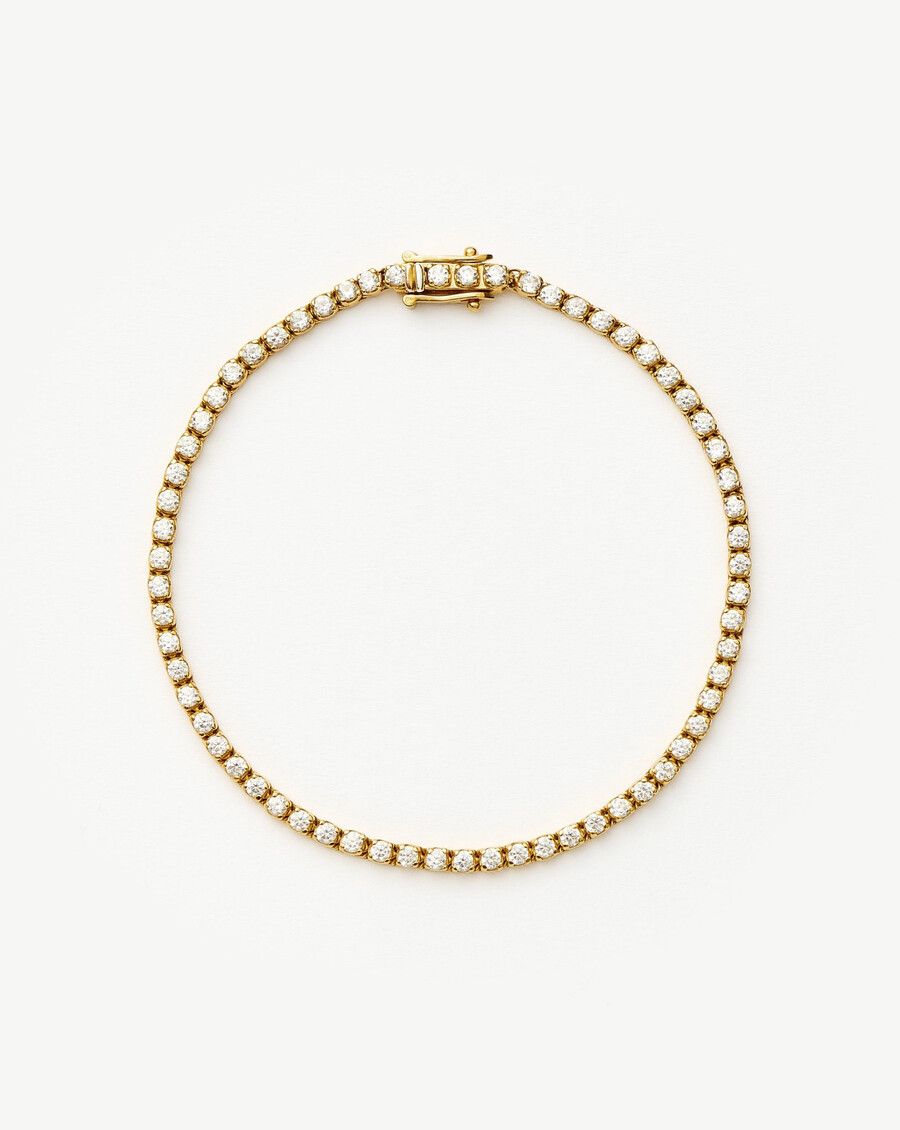 klassisches tennisarmband – 18 karat gold vermeil mit zirkonia