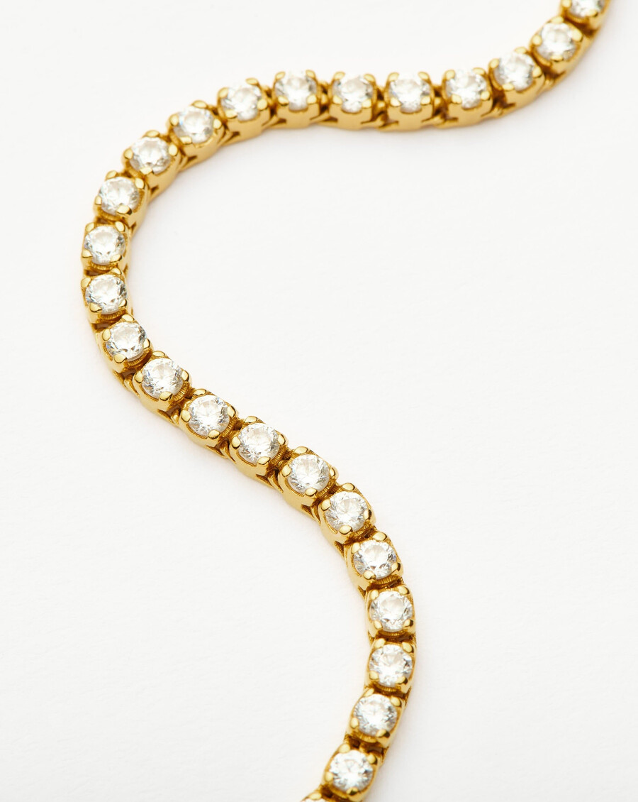klassisches tennisarmband – 18 karat gold vermeil mit zirkonia