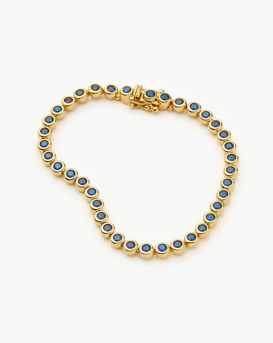 tennis-rundarmband – goldblau