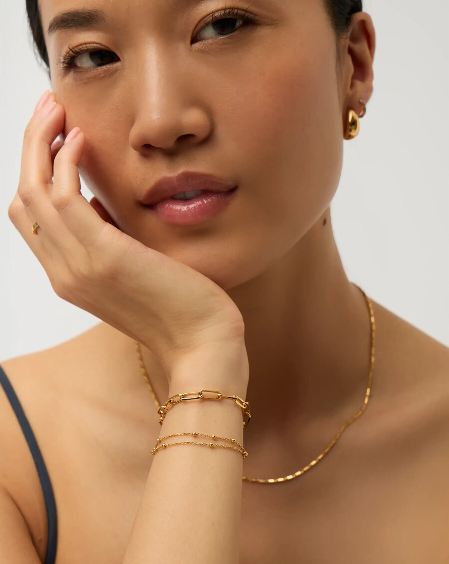 doppelkettenarmband – gold