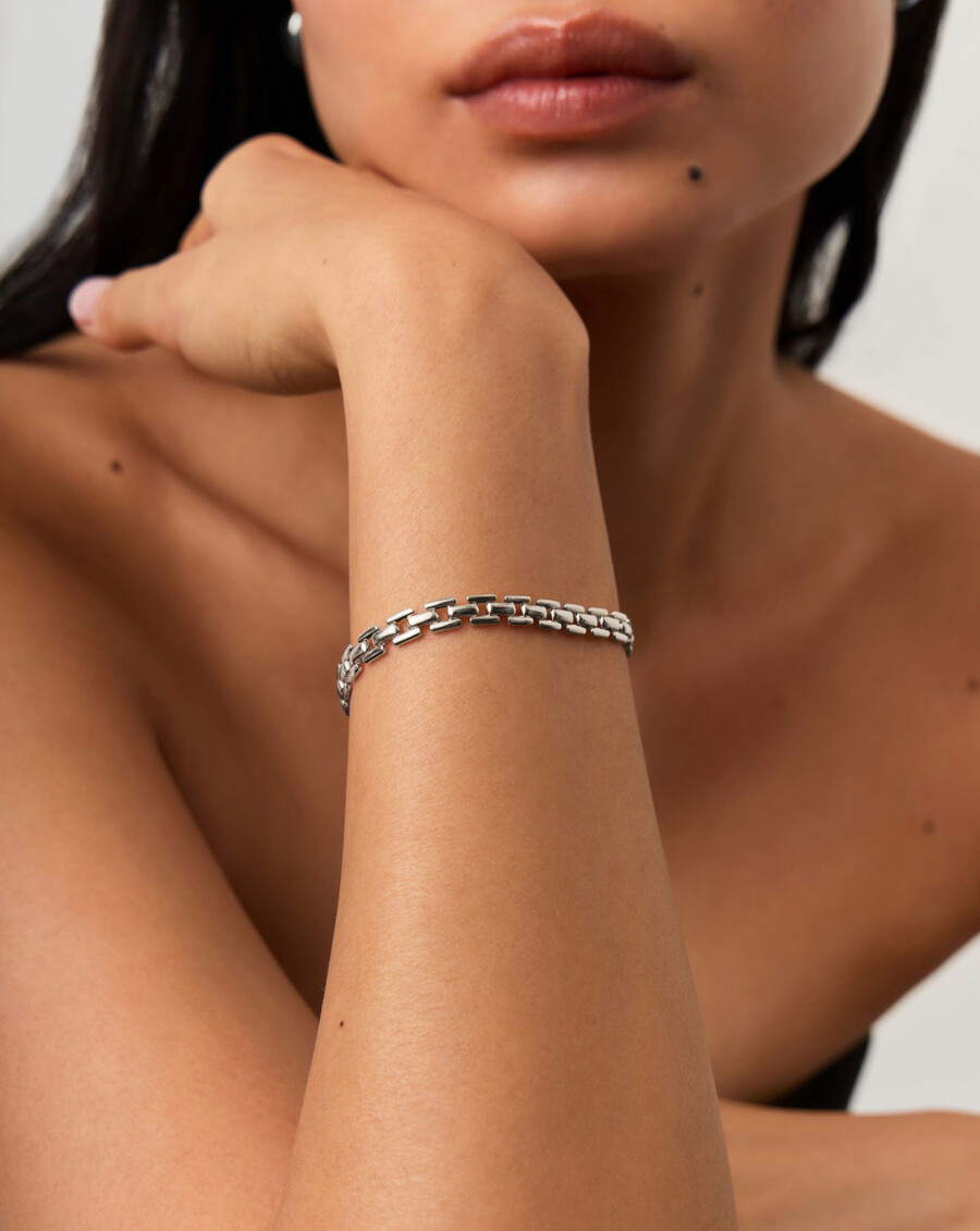 zeitmesser-gliederarmband – silber