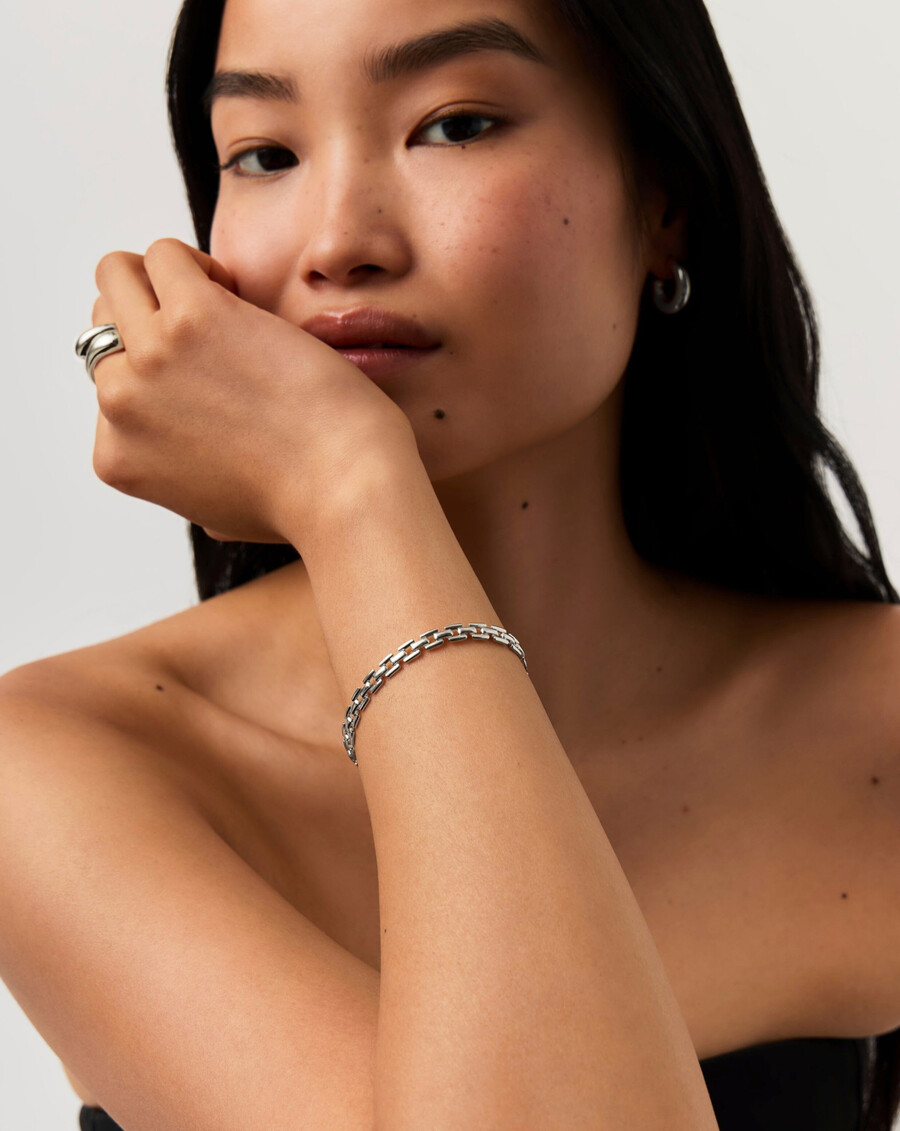 zeitmesser-gliederarmband – silber