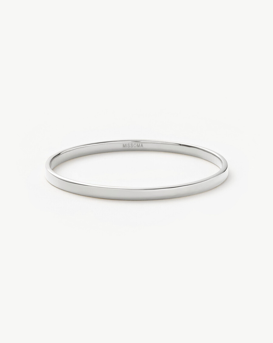 klassisches rundes armband – silber