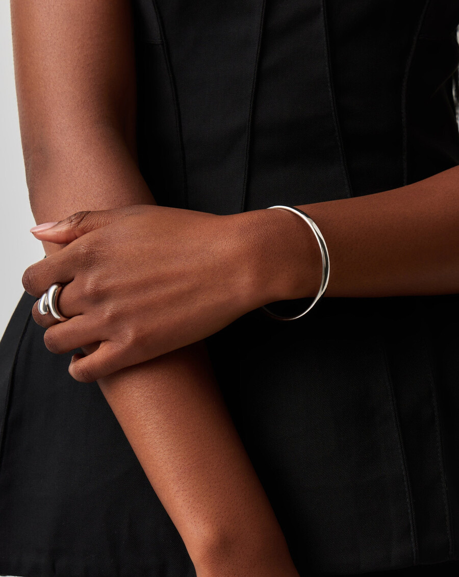 klassisches rundes armband – silber
