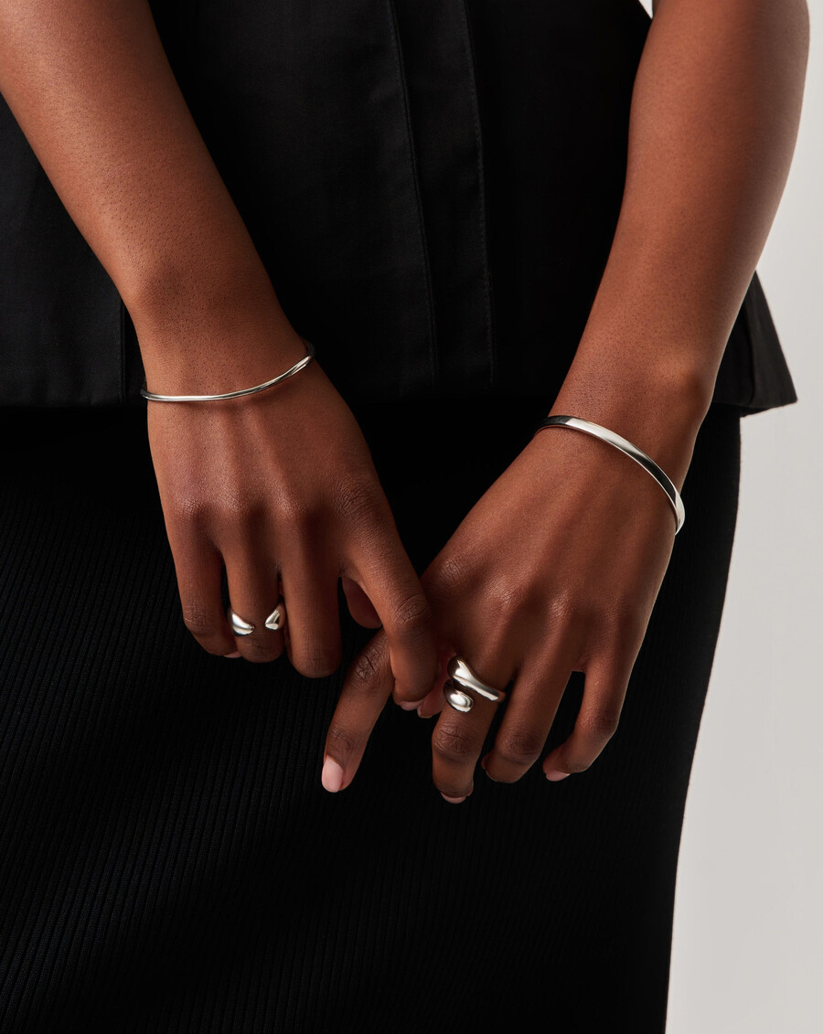 klassisches rundes armband – silber