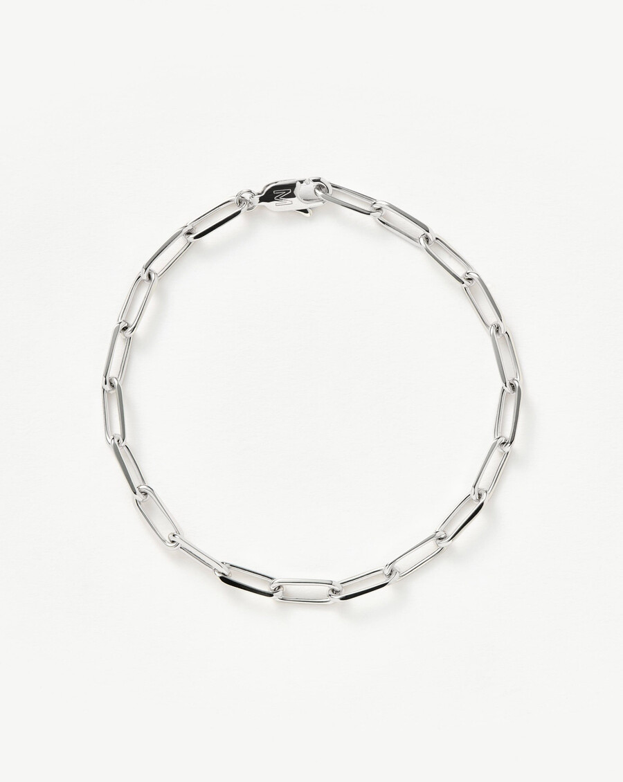 klassisches mini-armband mit büroklammerkette – silber