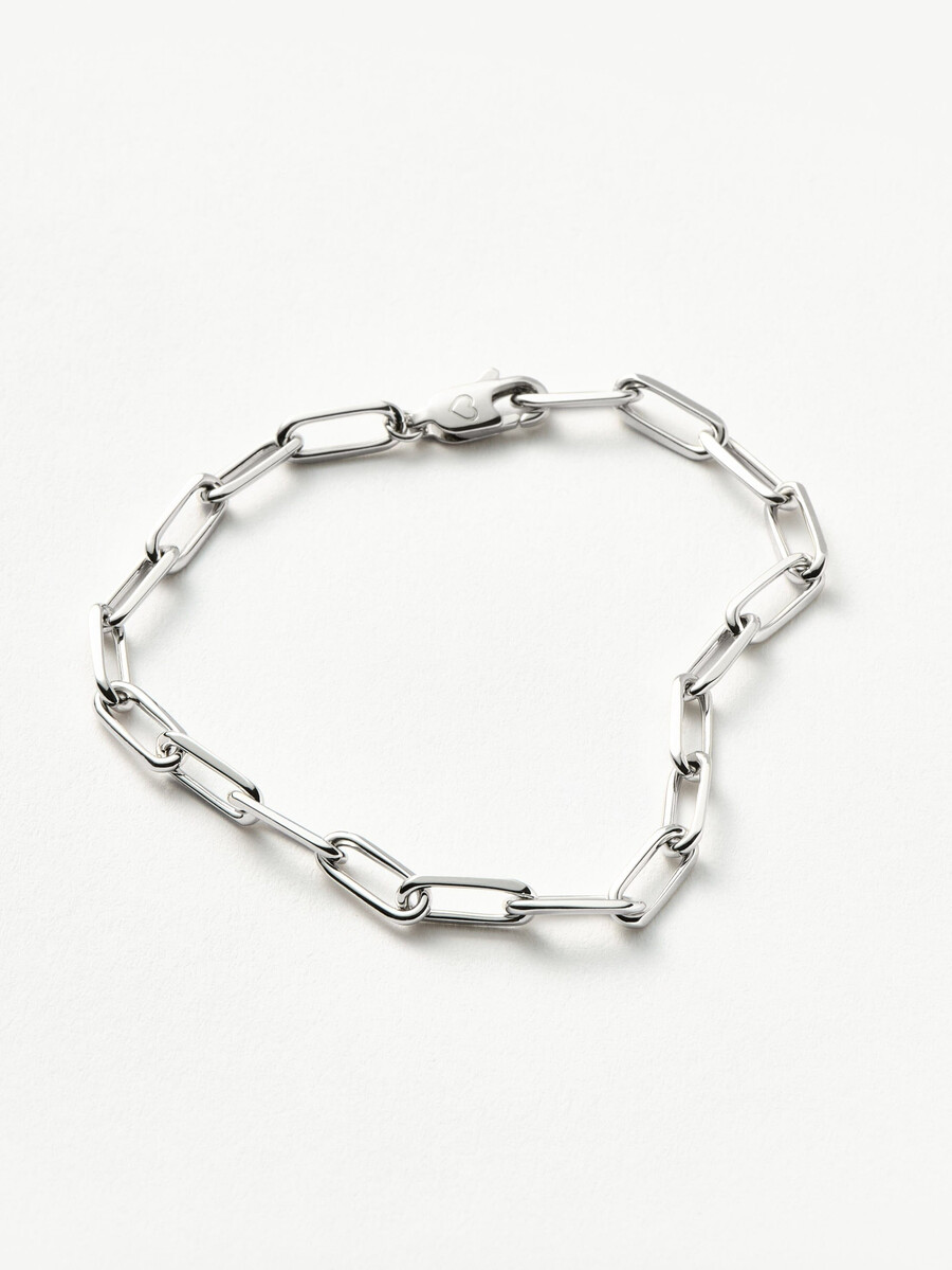 klassisches mini-armband mit büroklammerkette – silber