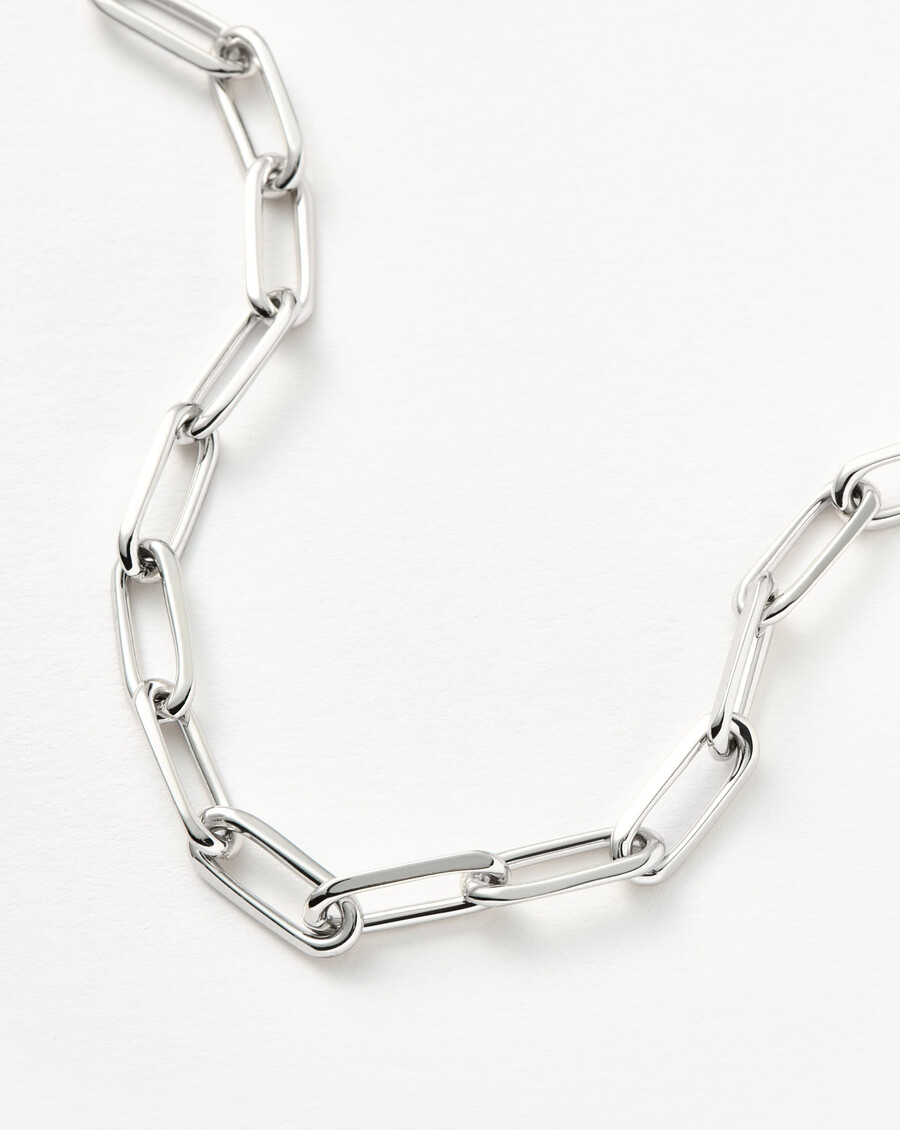 klassisches mini-armband mit büroklammerkette – silber