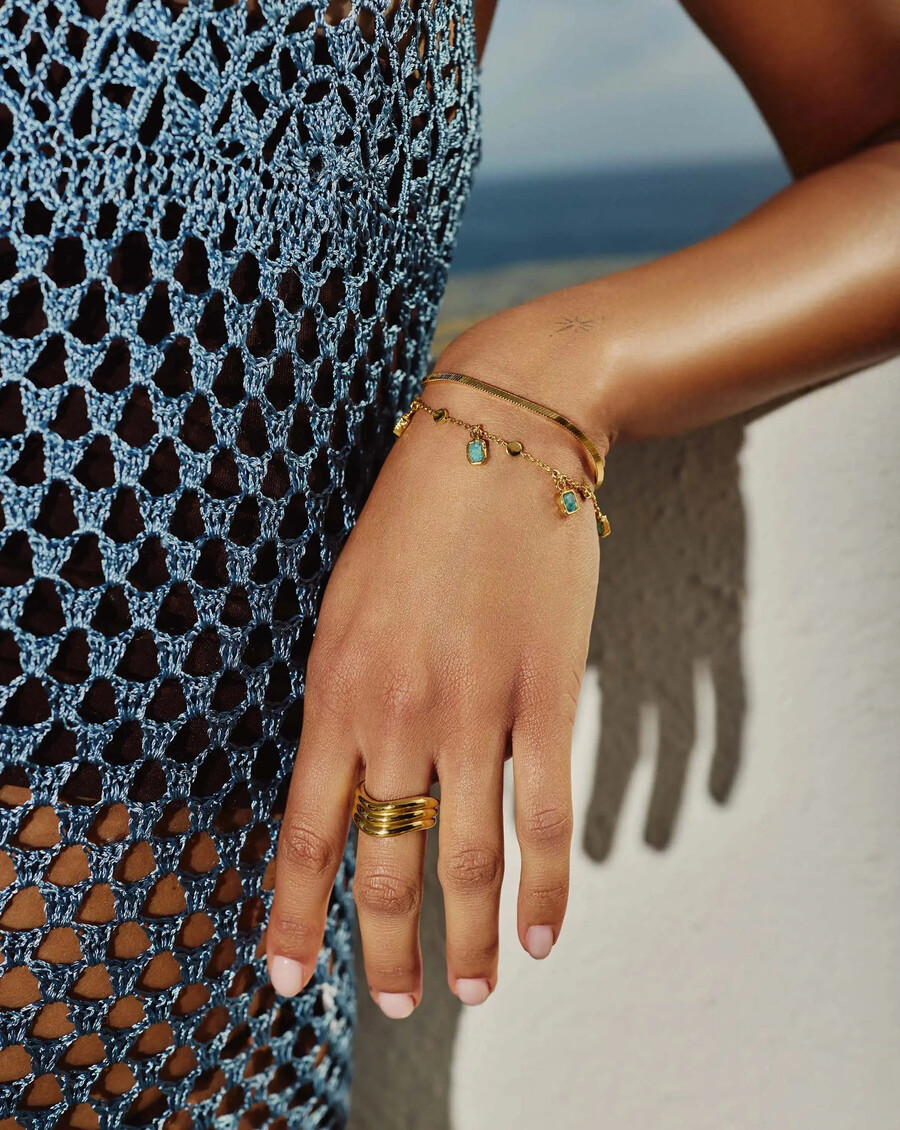 lena charm-armband – goldamazonitum