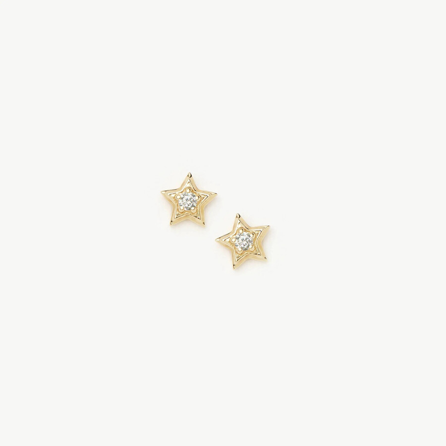 sternohrstecker aus 14-karätigem massivgold mit diamanten