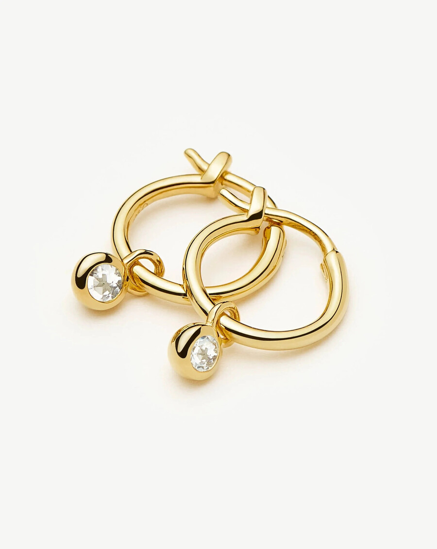 mini-ohrringe mit goldenem kristallanhänger – geburtsstein april – kristall