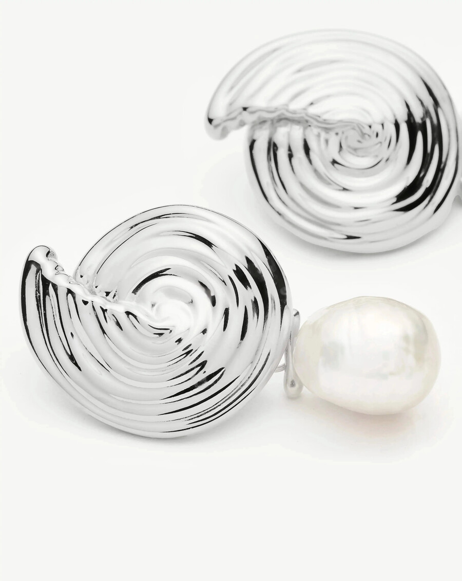 spiralförmige abnehmbare perlenohrringe