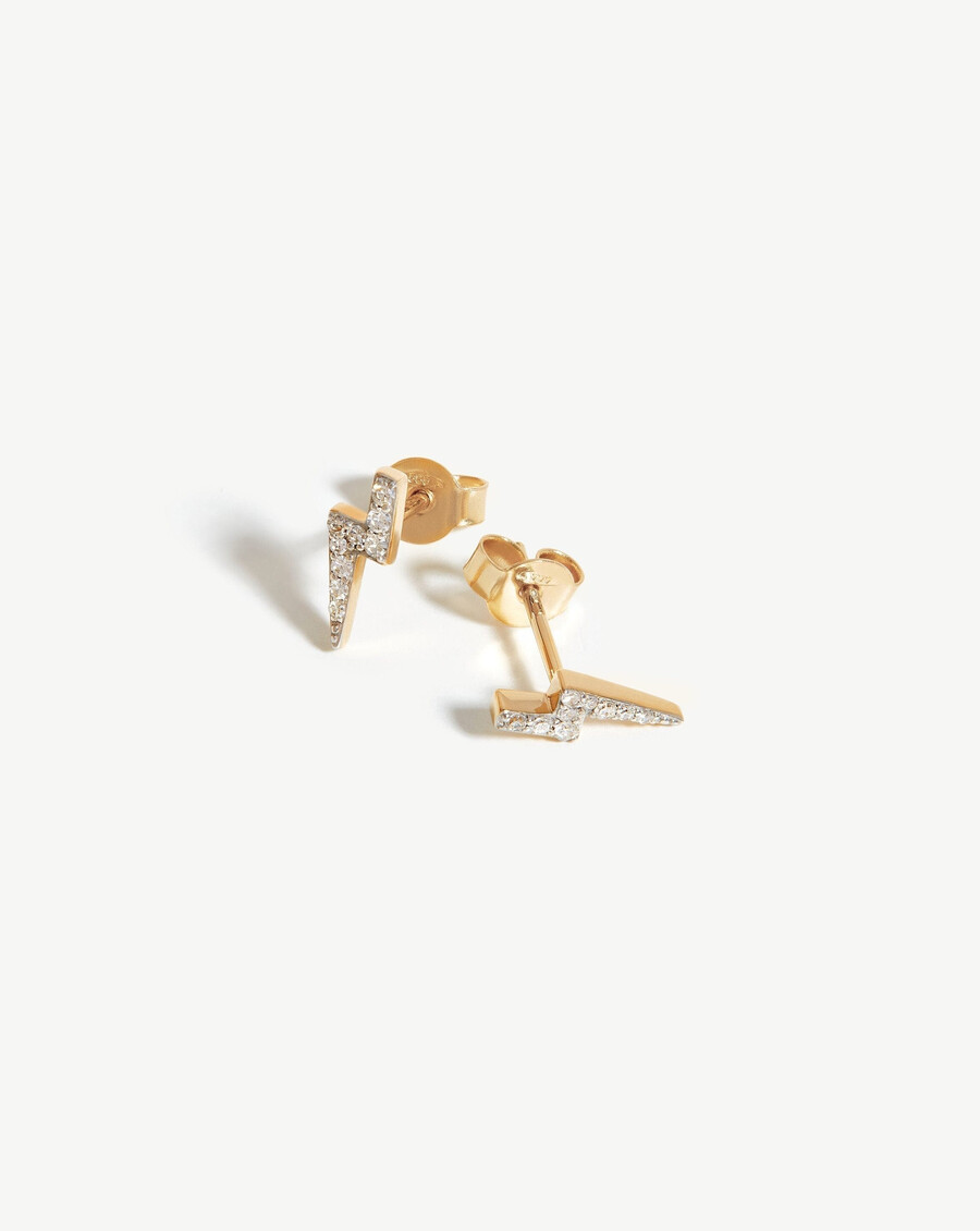 feine diamant-ohrstecker mit blitzmotiv