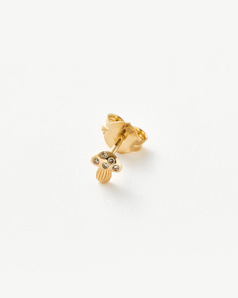 feiner diamant-pilz-ohrstecker