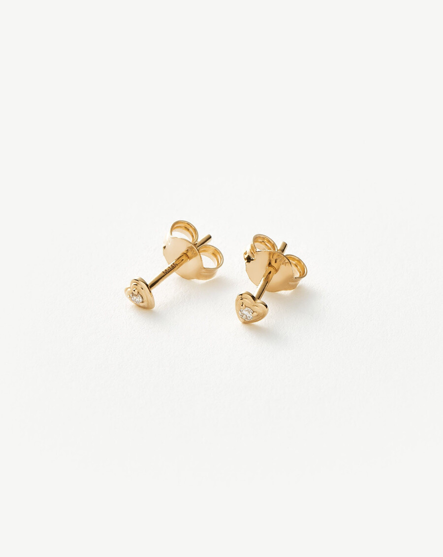 feine diamant-herz-ohrstecker