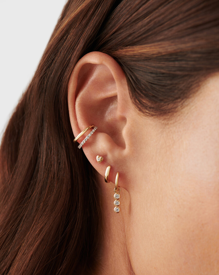 feine diamant-herz-ohrstecker