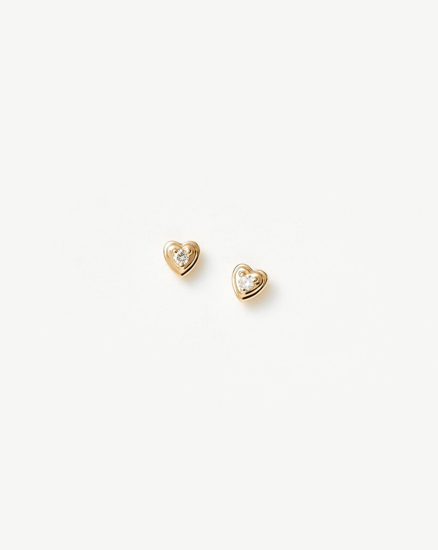 feine diamant-herz-ohrstecker
