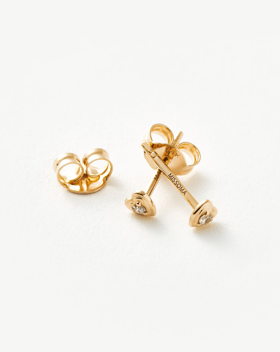 feine diamant-herz-ohrstecker